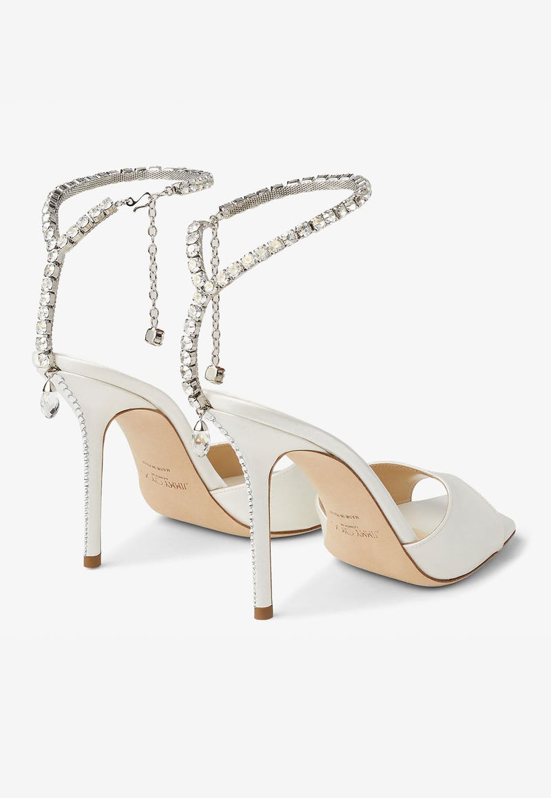 Saeda 100 Crystal-Embellished Satin Sandals