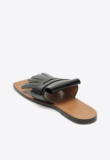 Bambi Square-Toe Leather Sandals