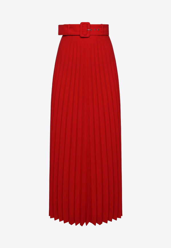 Maxi Pleated Belted Skirt