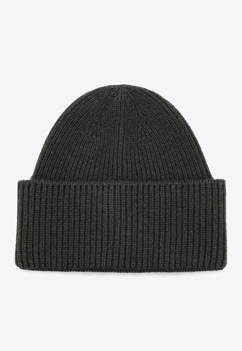 Wool-Blend Ribbed Beanie