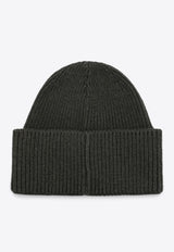 Wool-Blend Ribbed Beanie