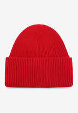 Wool-Blend Ribbed Beanie