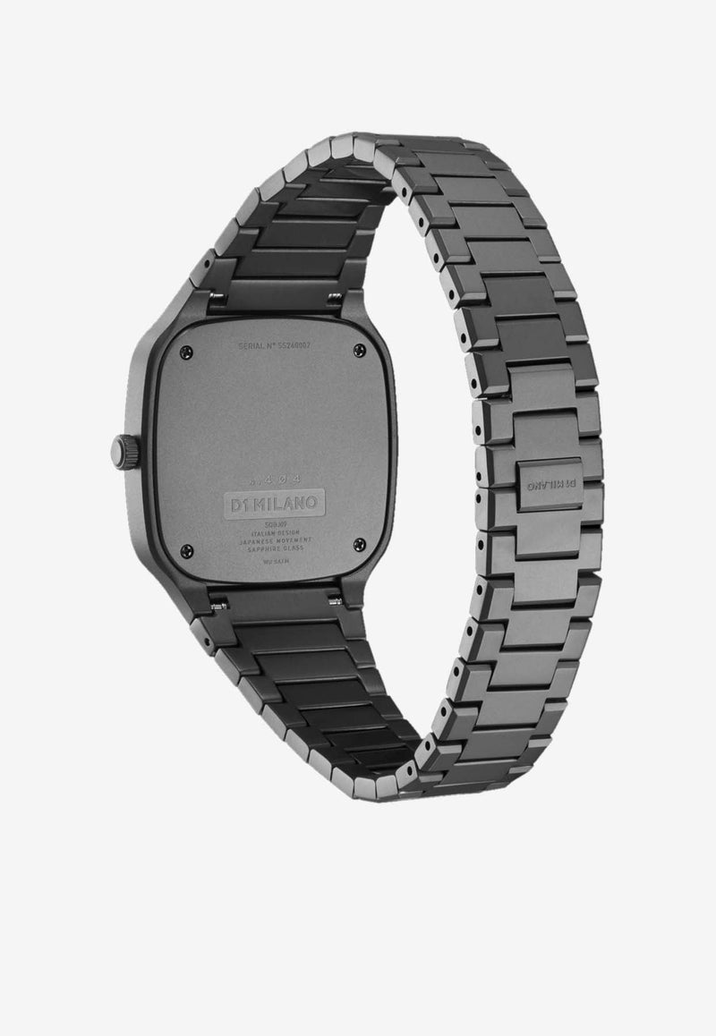 Square Bracelet Gun Stainless Steel 37 MM Watch