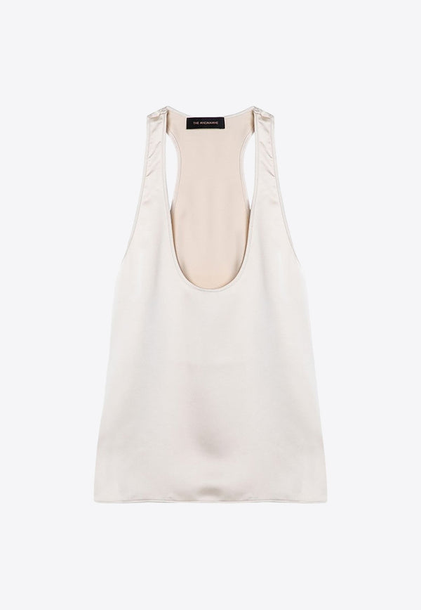 Satin U-neck Tank Top