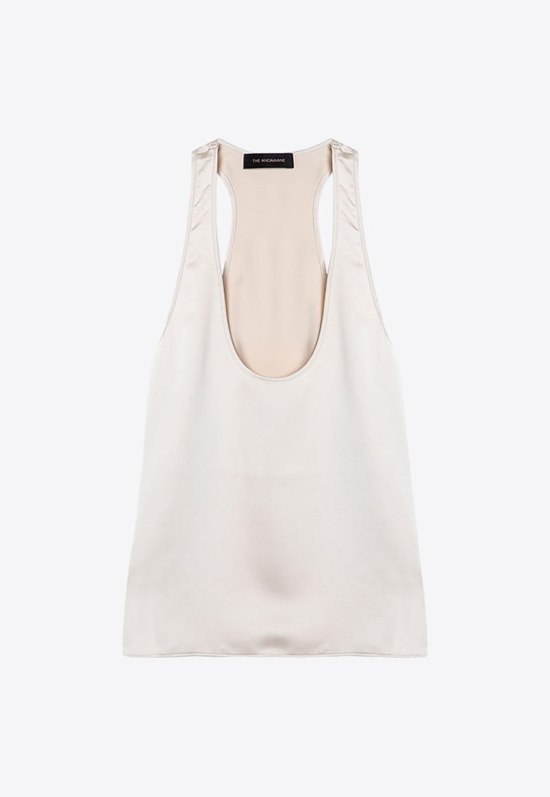 Satin U-neck Tank Top