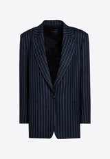 Single-Breasted Pinstripe Blazer