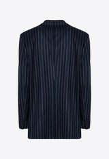 Single-Breasted Pinstripe Blazer