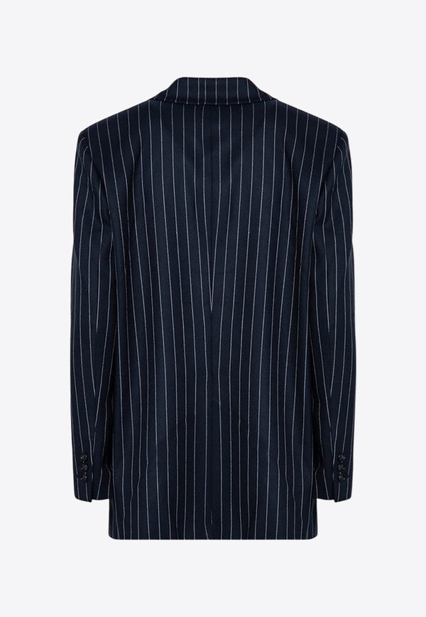 Single-Breasted Pinstripe Blazer