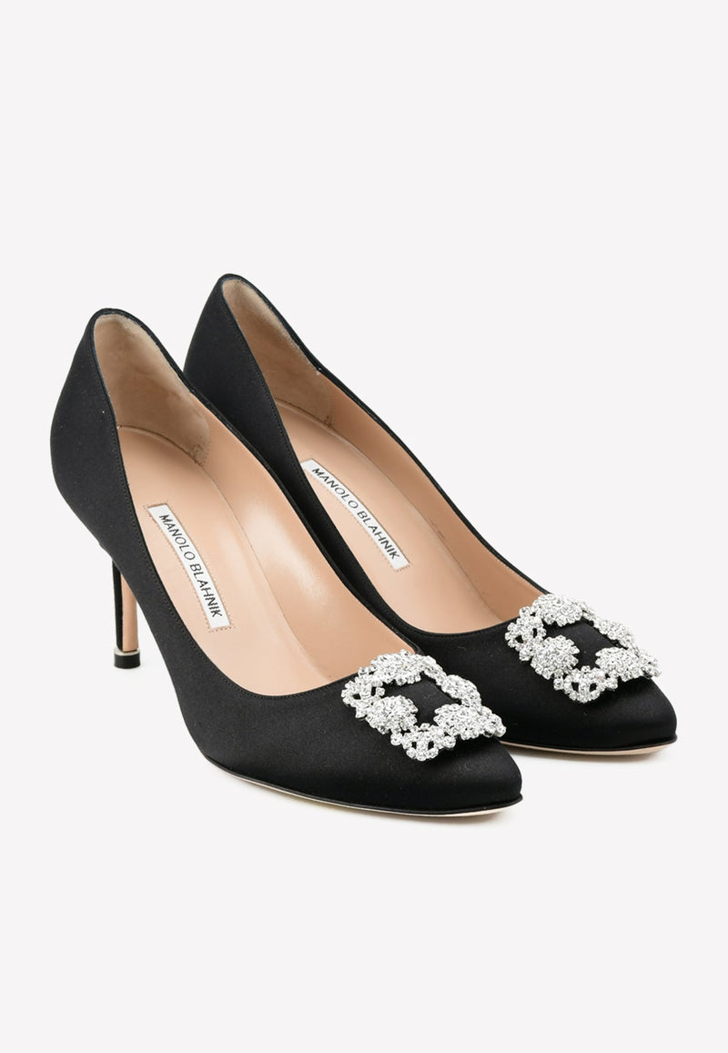 Hangisi 70 Satin Pumps with CLC Crystal Buckle