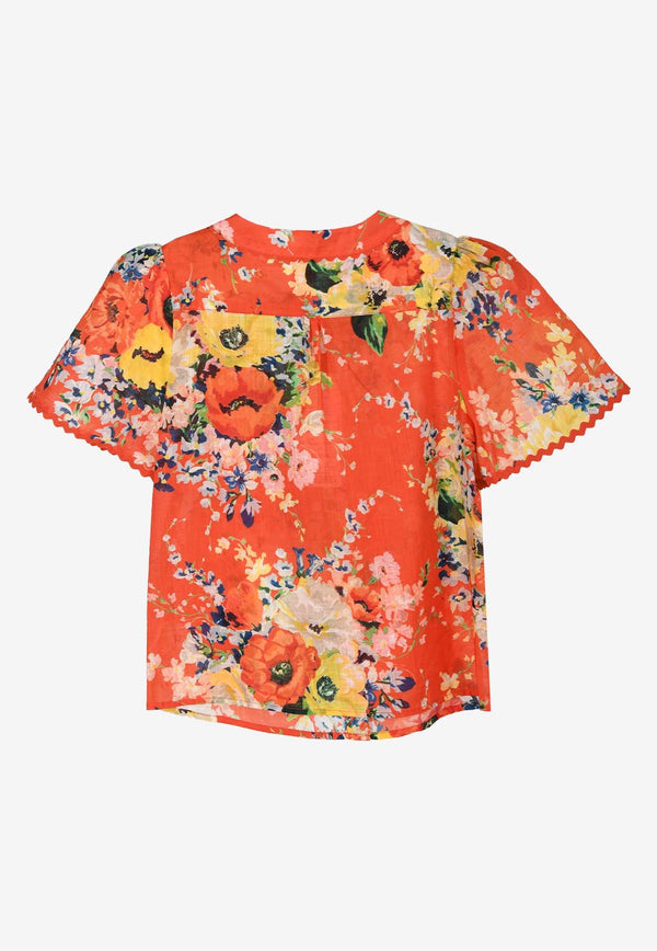 Girls Alight Floral Print Top