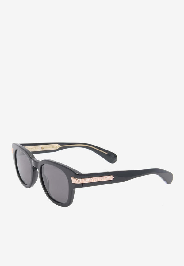 Engraved Logo Square-Shaped Sunglasses