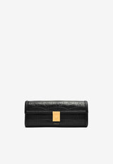 Paris Croc-Embossed Leather Clutch