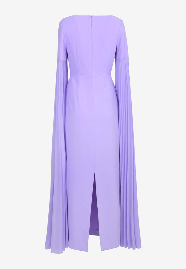 Grace Pleated-Sleeve Maxi Dress