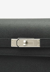 Kelly Depeches 25 Pouch in Black Epsom with Palladium Hardware