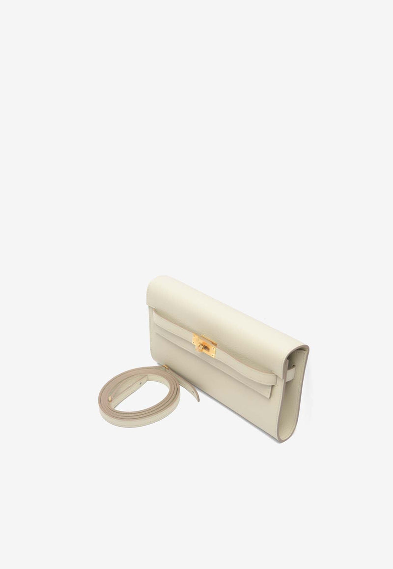 Kelly To Go Wallet in Beton Evercolor Leather in Gold Hardware