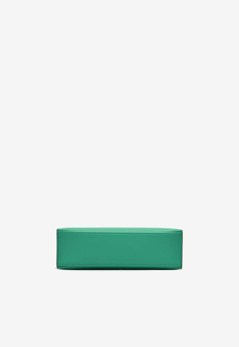 Kelly Pochette Clutch Bag in Vert Vertigo Swift with Palladium Hardware