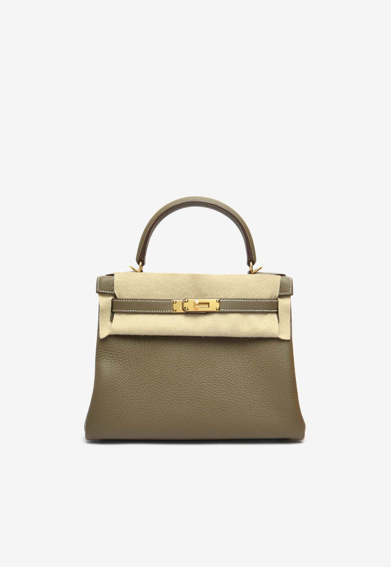 Kelly Retourne 28 in Etoupe Clemence Leather with Gold Hardware