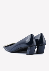 Belle Vivier 45 Metal Buckle Pumps in Patent Leather