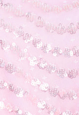 One-Shoulder Shimmer Wave Gloss Micro Mini Dress