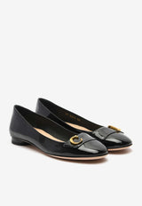 Logo Ballet Flats in Patent Leather