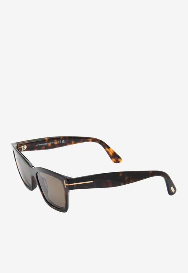 Mikel Havana Square Sunglasses