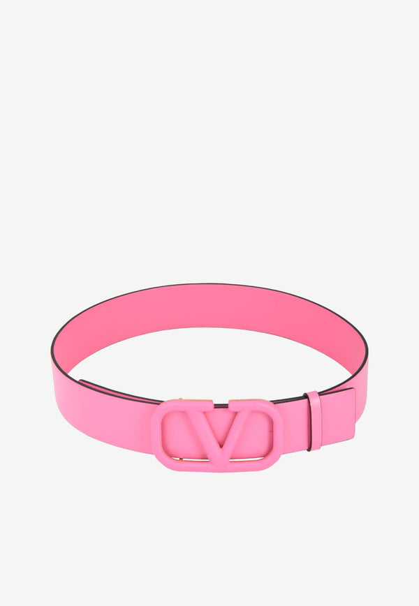 VLogo Buckle Belt in Calf Leather