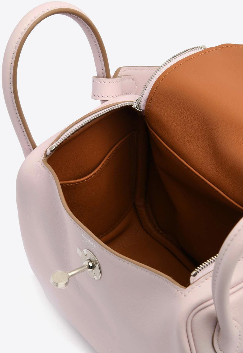 Mini Lindy 20 Verso in Mauve Pale and Gold Swift Leather in Palladium Hardware