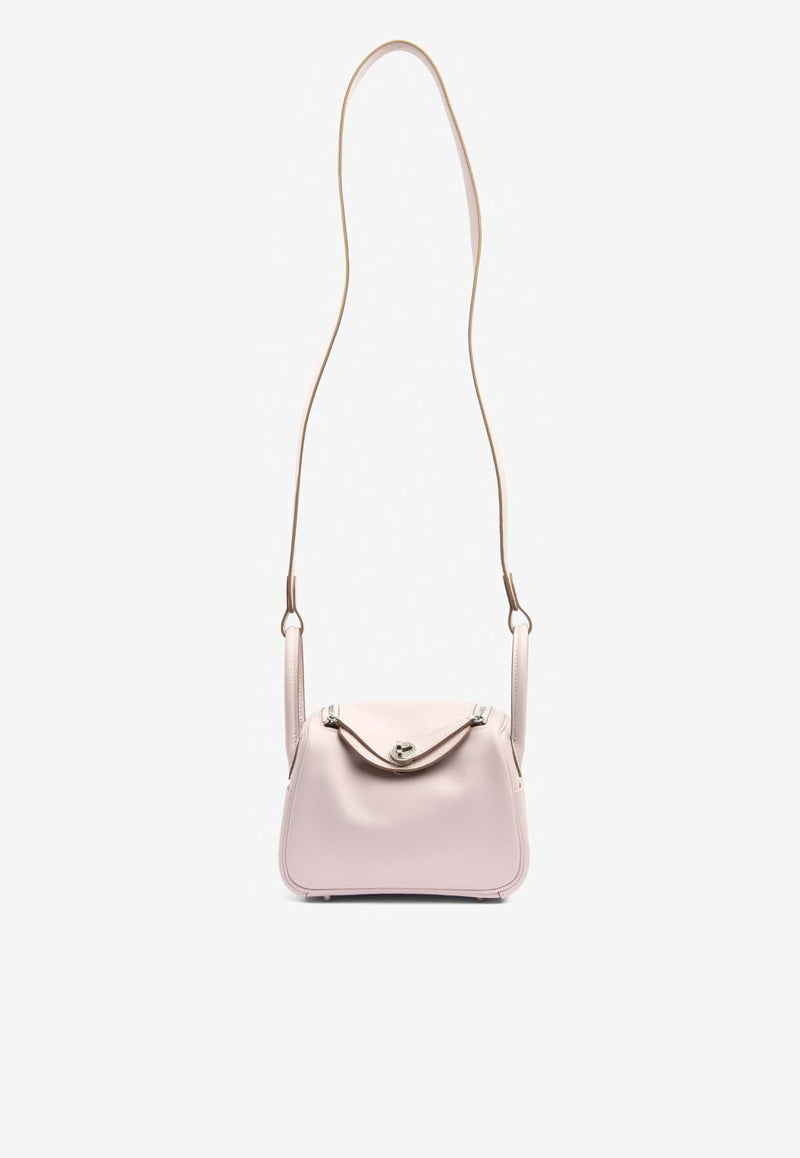 Mini Lindy 20 Verso in Mauve Pale and Gold Swift Leather in Palladium Hardware
