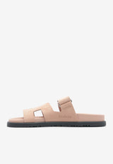 Chypre Sandals in Nude Suede
