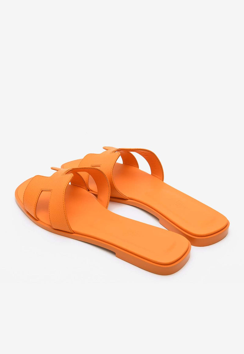 Oran H Cut-Out Sandals in Epsom Leather