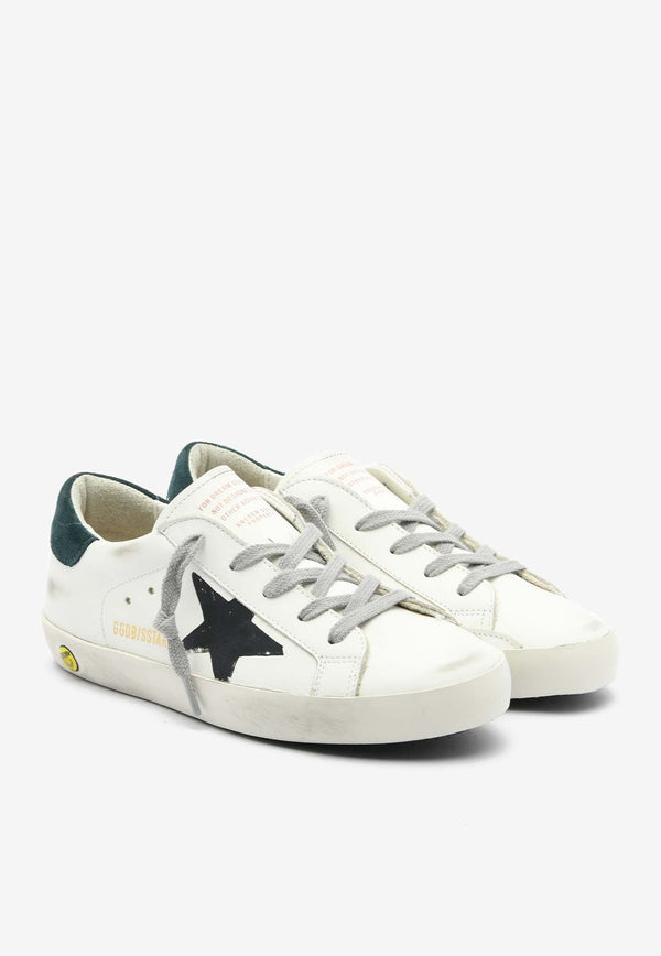 Boys Super-Star Distressed Leather Sneakers