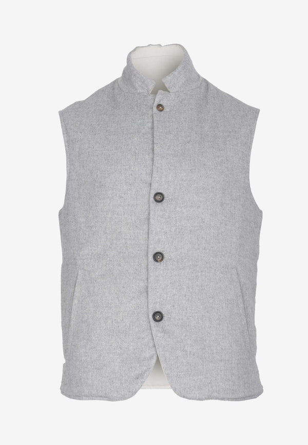 Reversible Cashmere and Nylon Vest