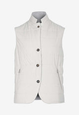 Reversible Cashmere and Nylon Vest