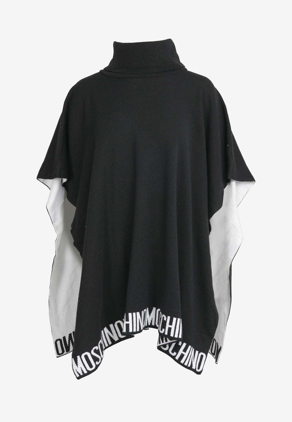 Logo Intarsia Turtleneck Poncho