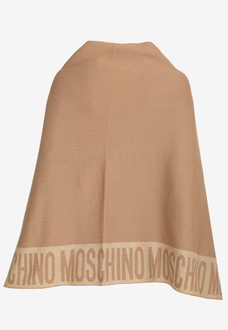 Asymmetric Wool-Blend Poncho