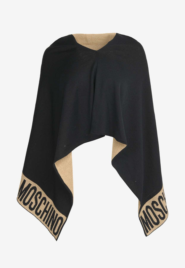 Asymmetric Wool-Blend Poncho