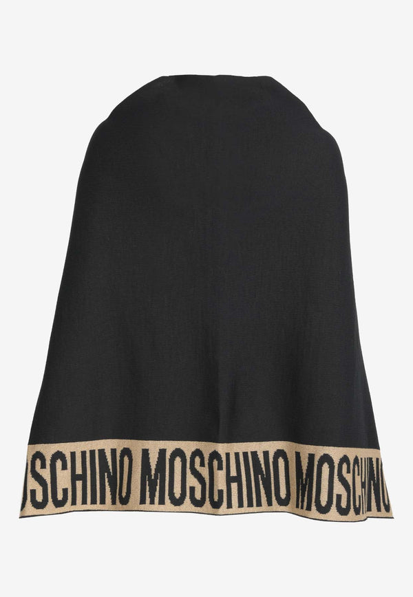 Asymmetric Wool-Blend Poncho