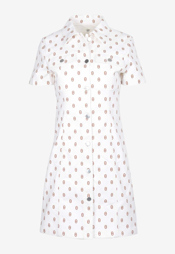 Chaine d'Ancre Print Denim Mini Dress