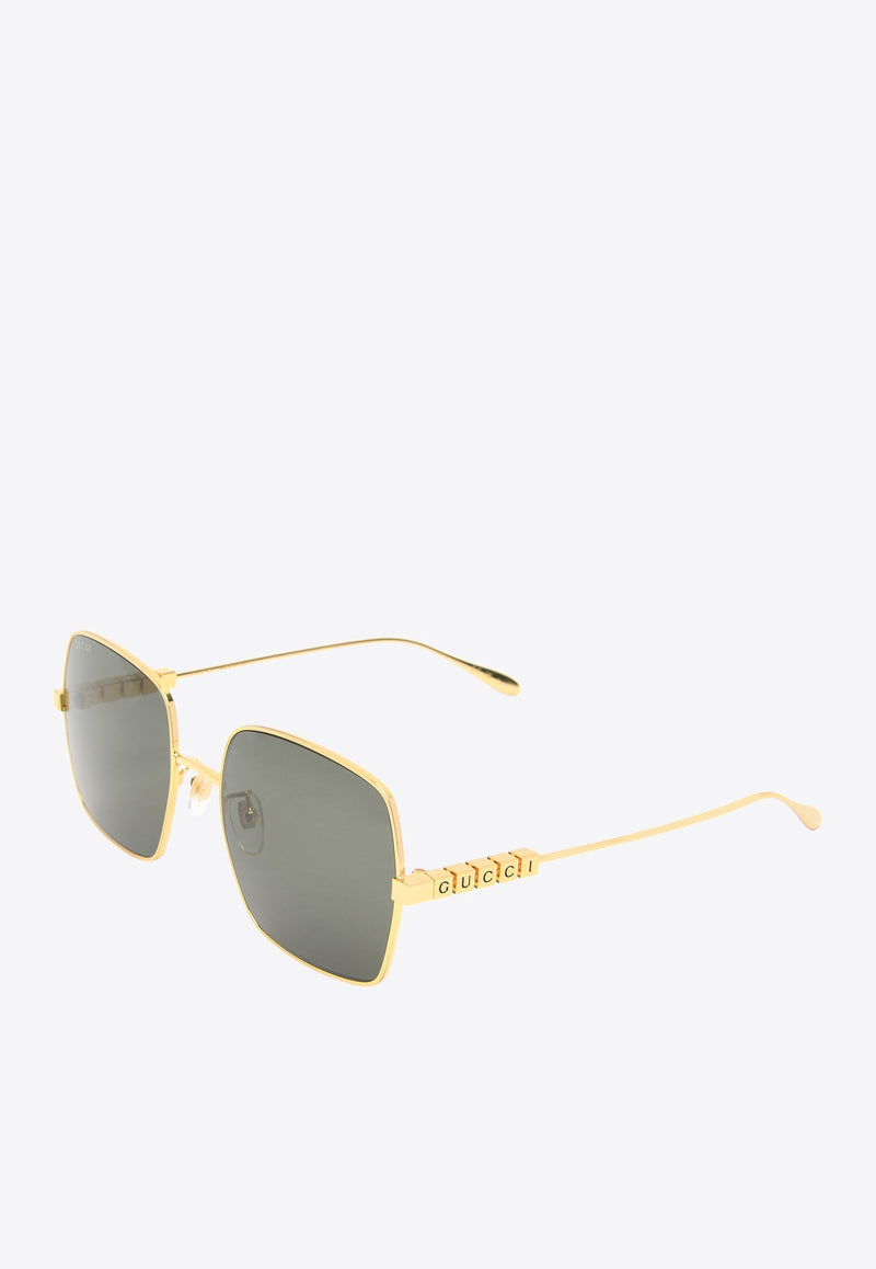 Logo Lettering Square Sunglasses