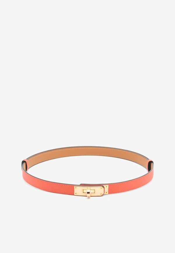 Kelly 18 Belt in Orange Field Epsom Leather with Rose Gold Buckle