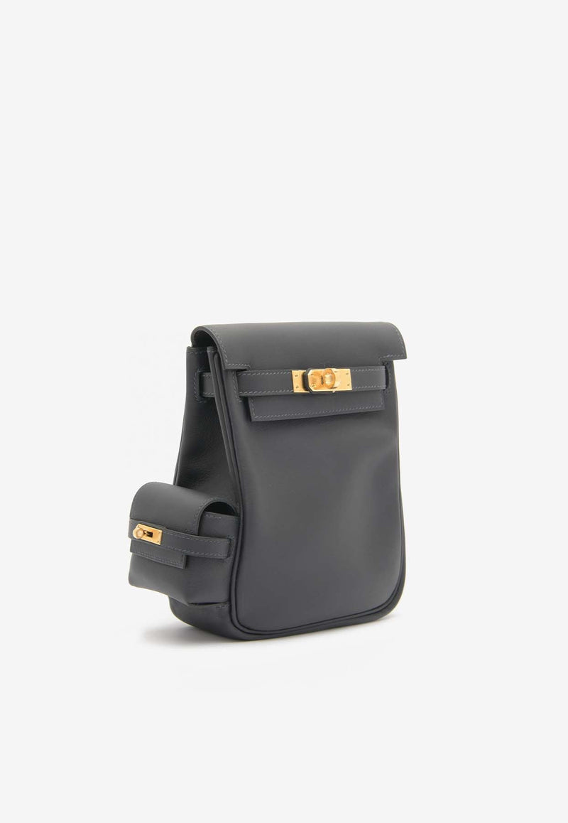 Kelly Jump Backpack in Caban Swift Leather with Gold Hardware