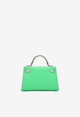 Mini Kelly 20 Sellier Touch in Vert Comics Madame and Vert d'Eau Matte Alligator with Palladium Hardware