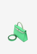 Mini Kelly 20 Sellier Touch in Vert Comics Madame and Vert d'Eau Matte Alligator with Palladium Hardware