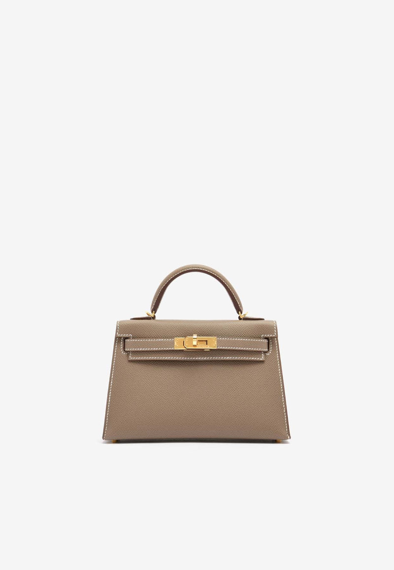 Mini Kelly 20 Sellier in Etoupe Epsom Leather with Gold Hardware