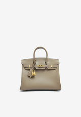 Birkin 25 in Etoupe Tadelakt Leather with Gold Hardware