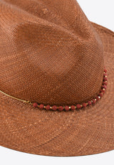 Lea Hat in Straw with Coral Stones