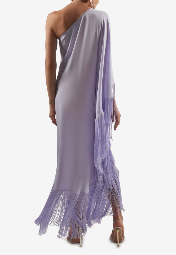 Spritz One-Shoulder Fringed Maxi Dress