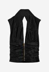 V-neck Ruched Sleeveless Top