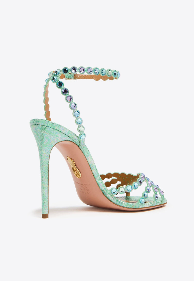 Tequila 105 Crystal-Embellished Sandals in Printed Leather