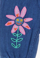 Girls Flower-Embroidered Jeans